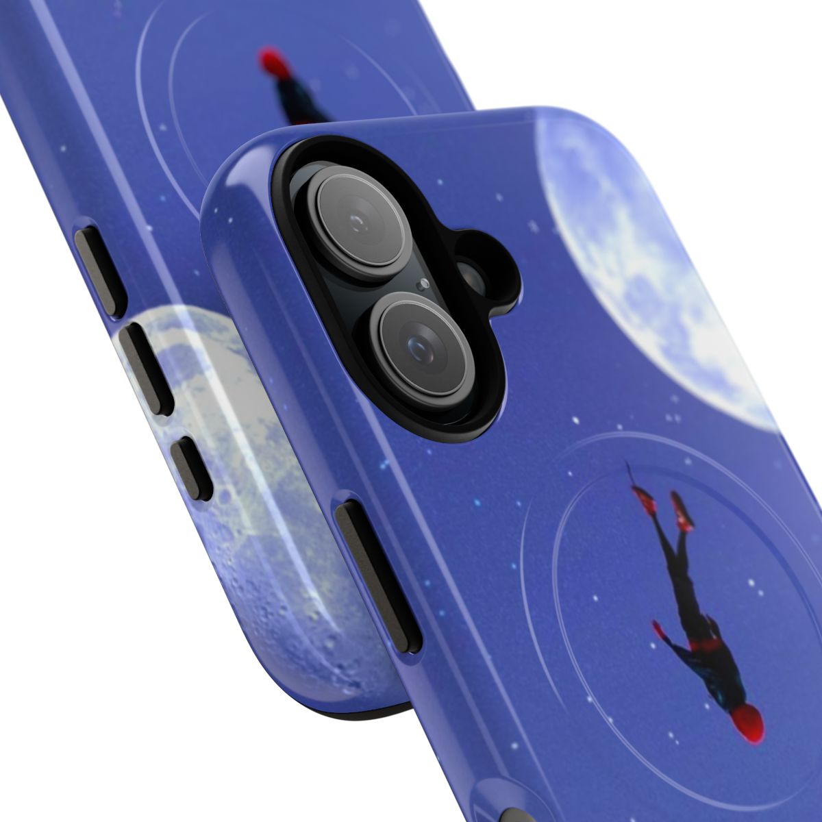 Magnetic, tough phone case with an urban, neon-inspired cityscape design - Detail