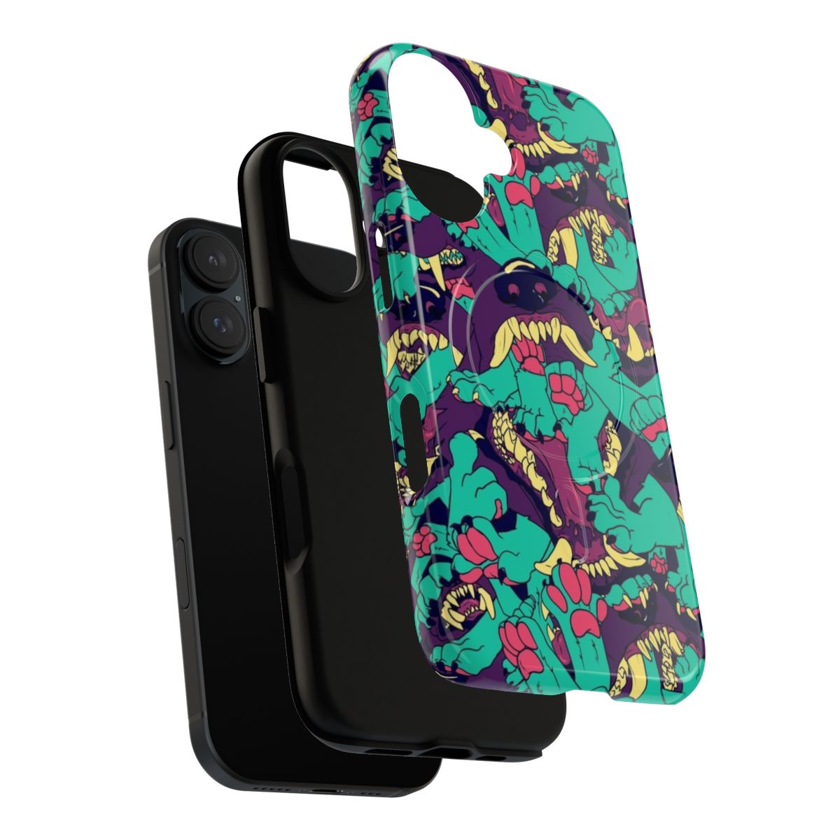 A furry, paws in maws pattern phone case with magnetic and tough protection. - Layers