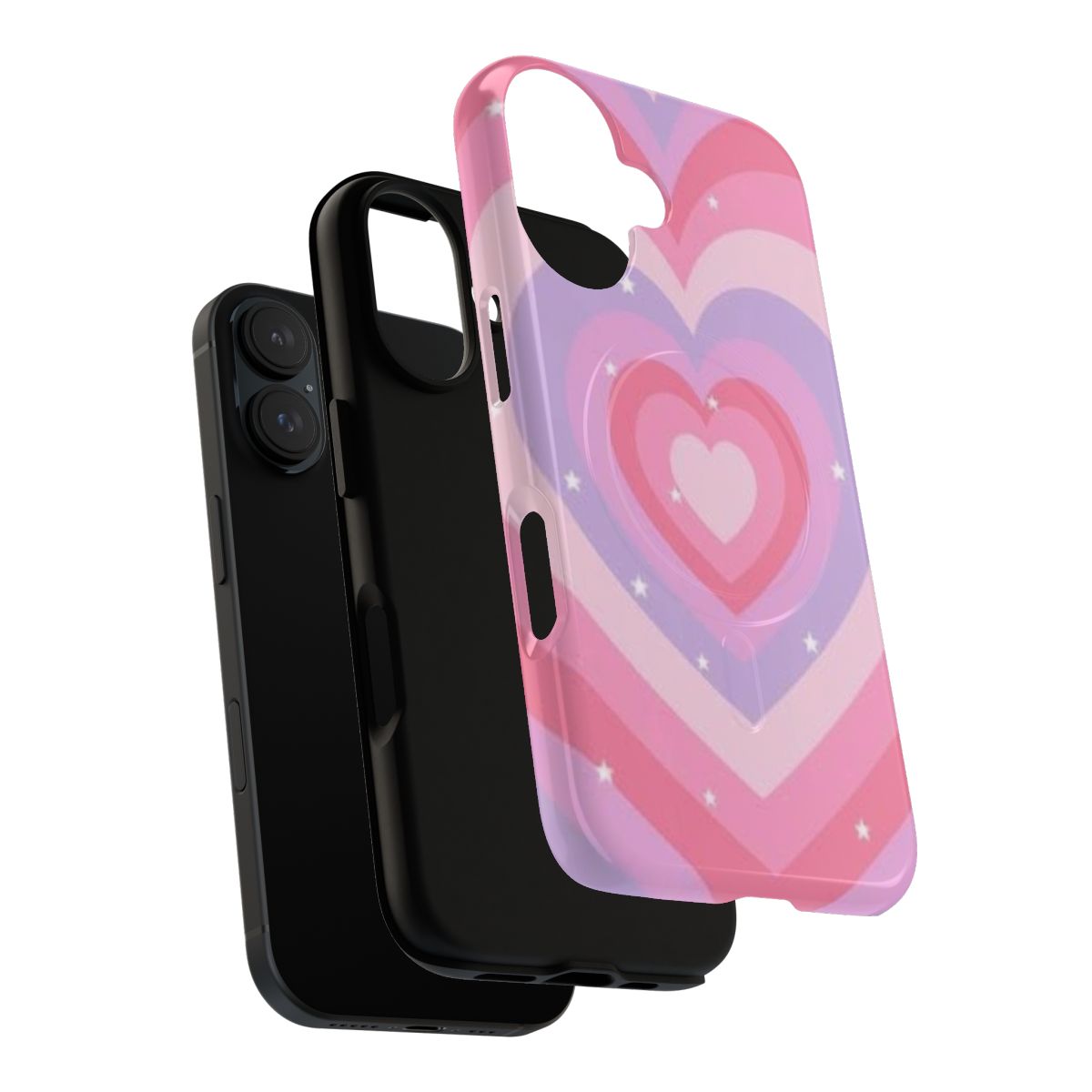 Colorful hearts-patterned magnetic phone case with a tough, protective design - Layers