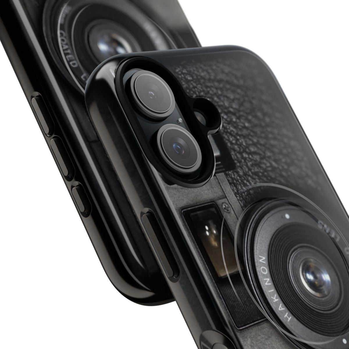 Stylish camera-inspired phone case with a vintage, retro design - Detail