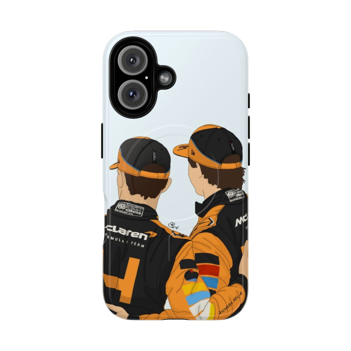 Magnetic tough phone case with Lando Norris and Oscar Piastri fanart