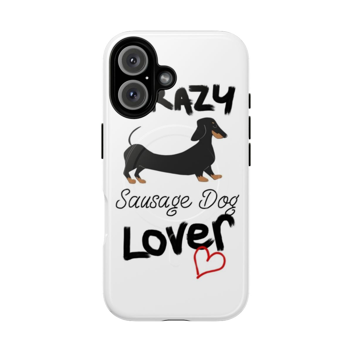 Black and tan dachshund dog on a magnetic phone case