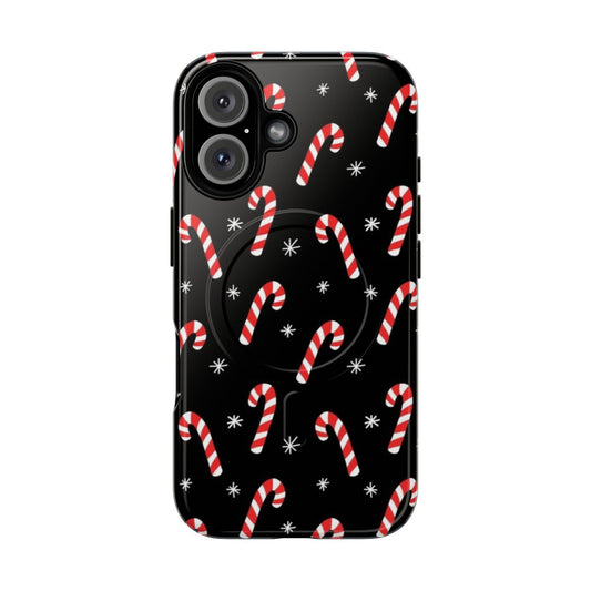 Candy cane pattern magnetic protective phone case