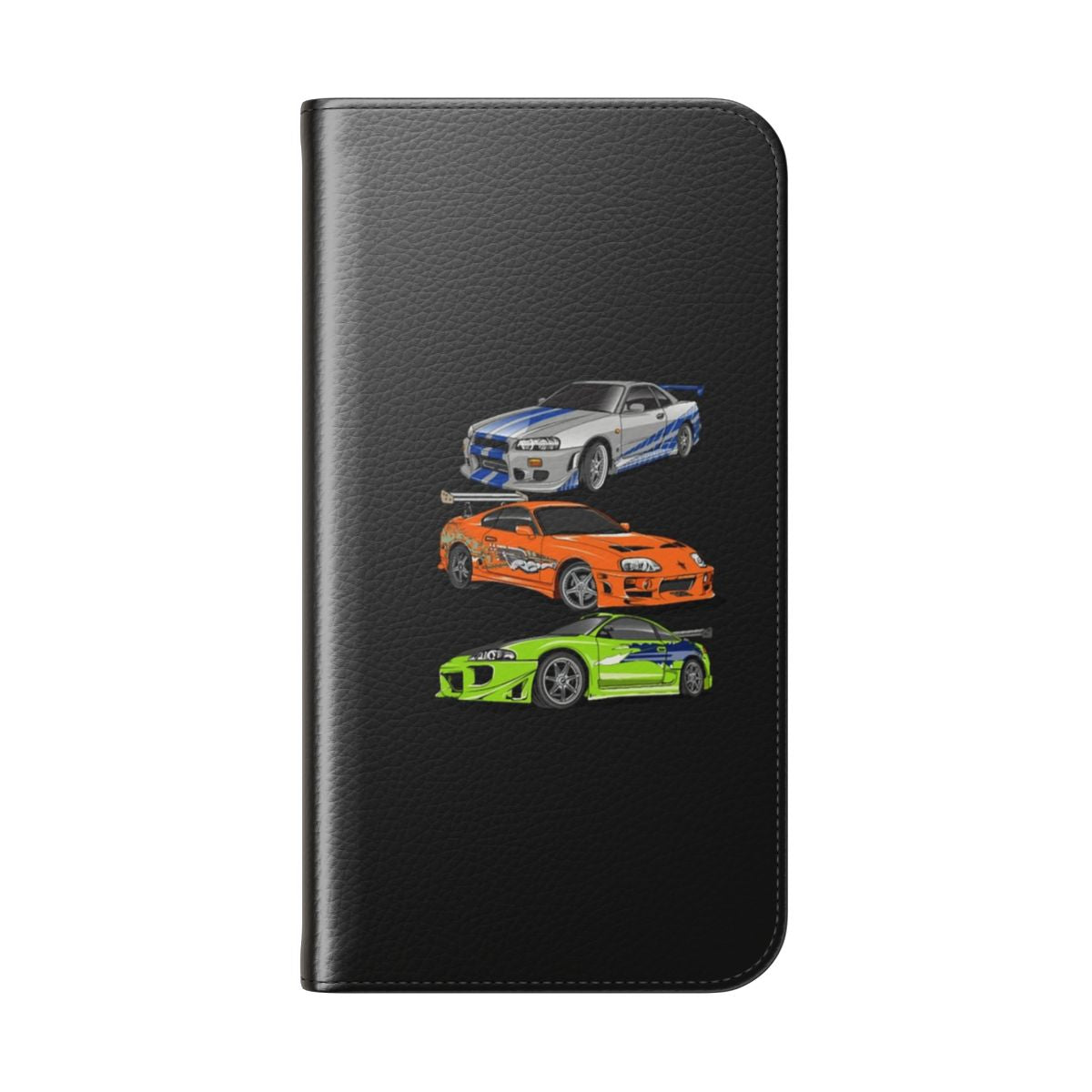 Flip cover phone case with Fast and Furious inspired design - Folded Back