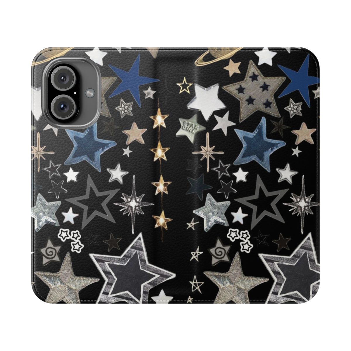 Stylish Y2K-inspired flip phone case with star design