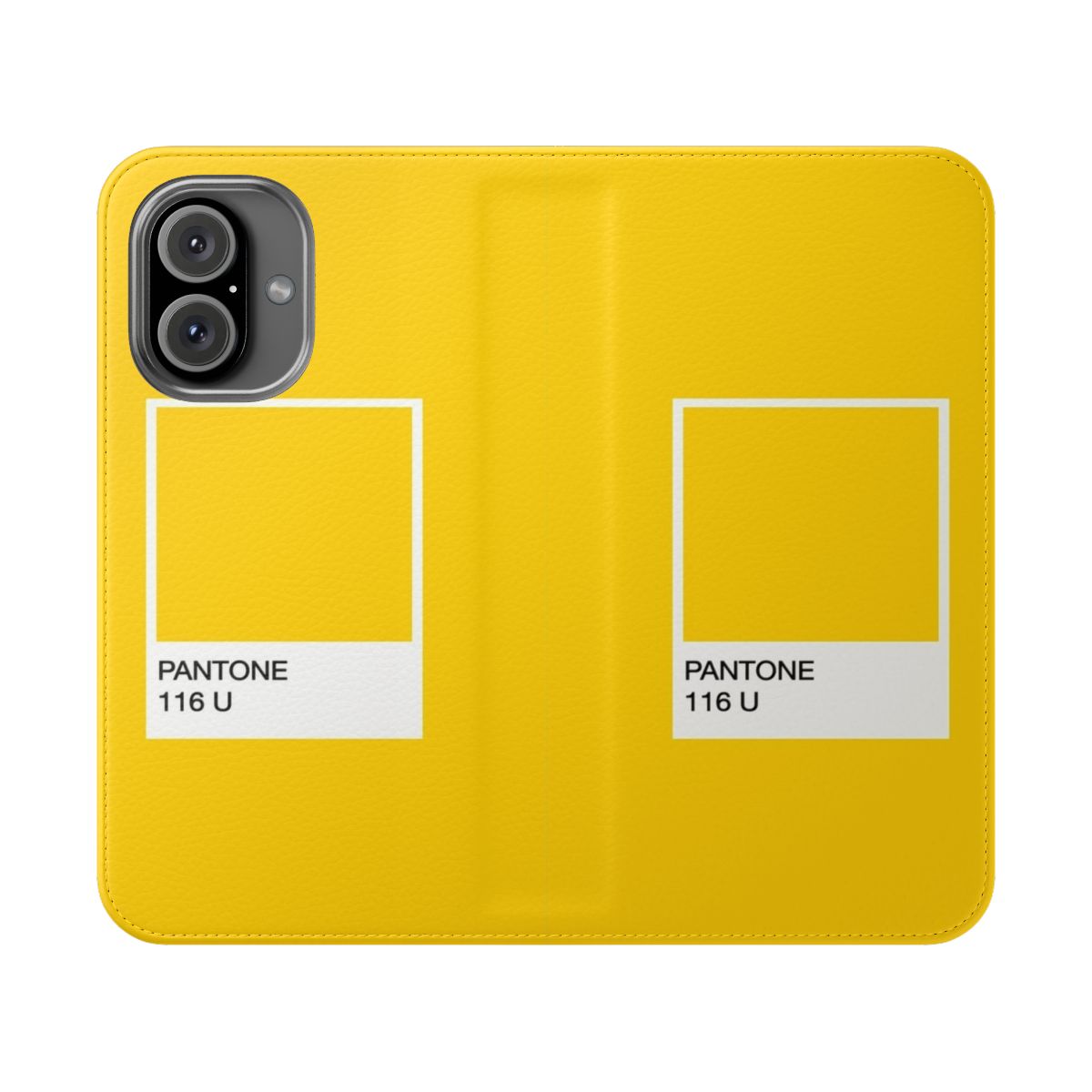 Vibrant yellow phone case with Pantone inspired color and minion style