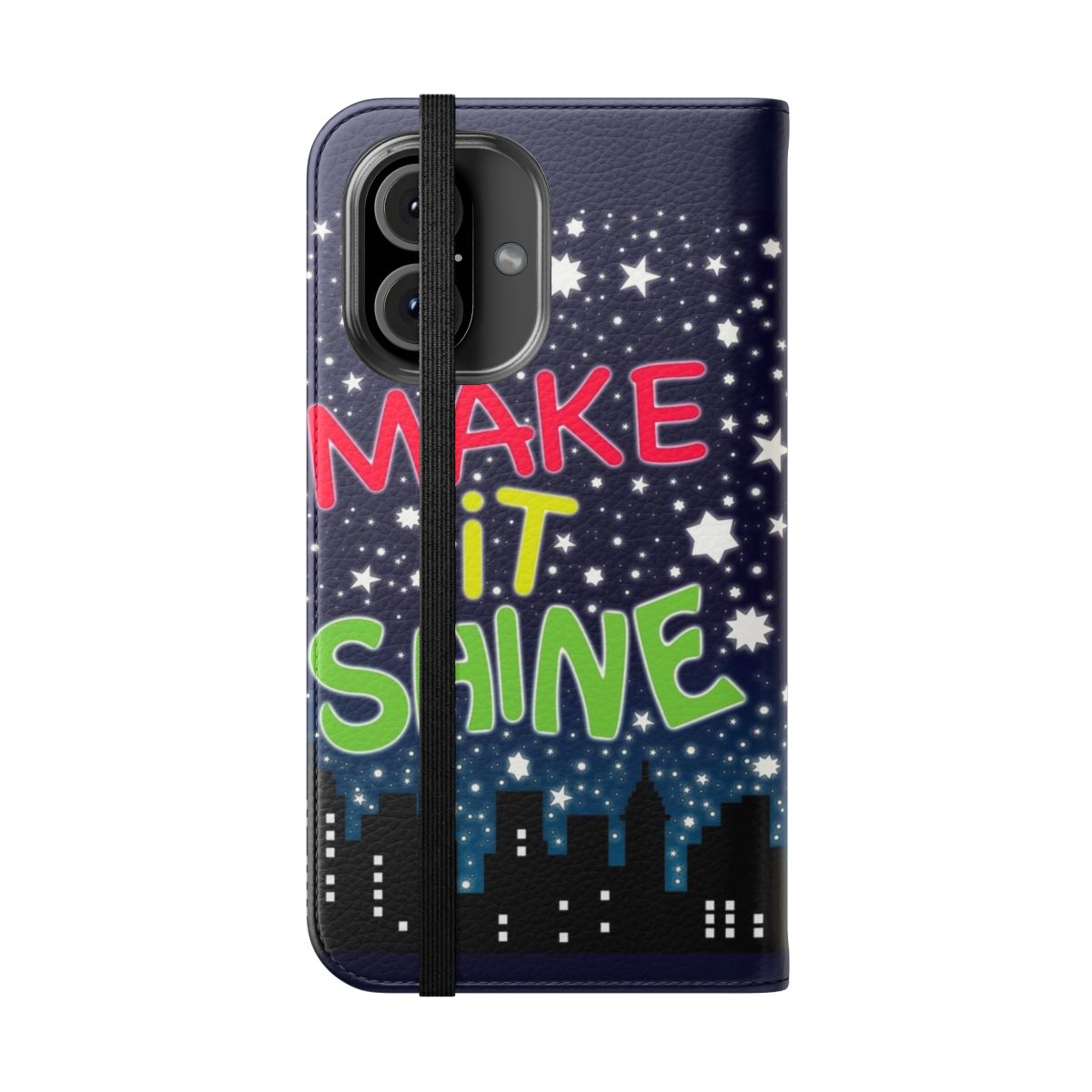 Victorious-themed flip phone case with shiny design - Folded Front