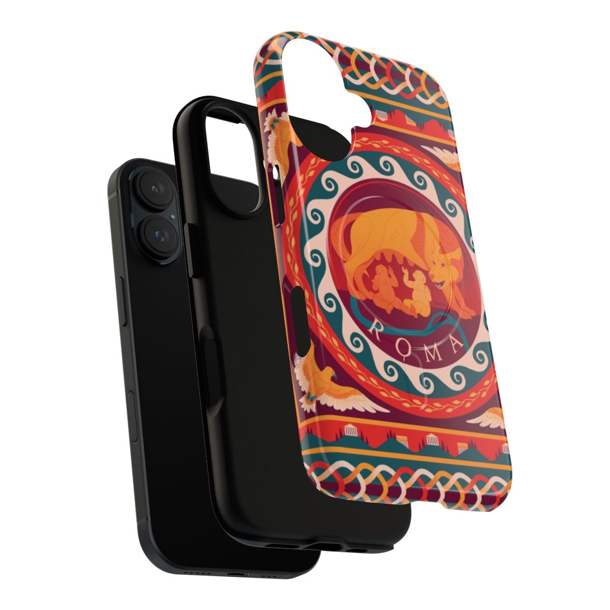 Roma mosaic magnetic tough phone case featuring ancient Roman design - Layers