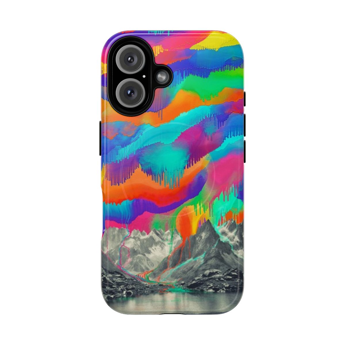 Northern lights, aurora borealis, and snow-capped mountains on a phone case