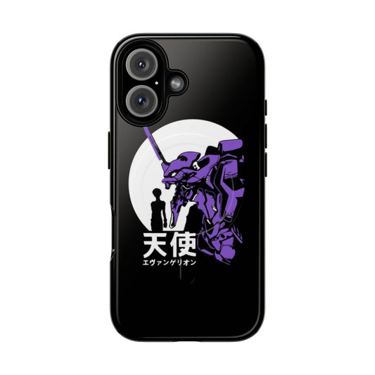 Retro Neon Genesis Evangelion inspired magnetic tough phone case with vintage aesthetic