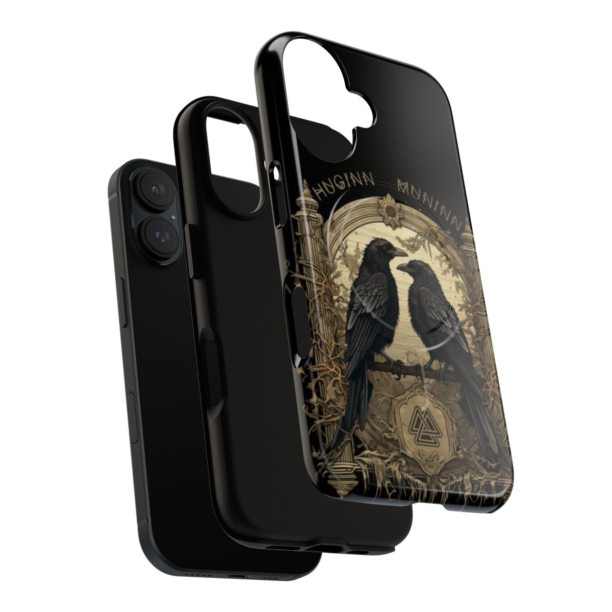 Odin's Ravens Huginn and Muninn from Norse Mythology depicted on a durable phone case - Layers