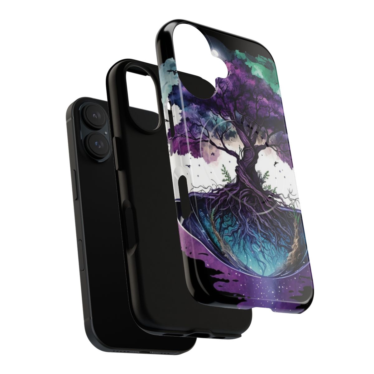 Cosmic Yggdrasil themed magnetic tough phone case - Layers