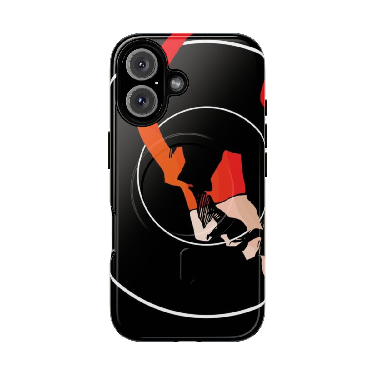 Magnetic tough phone case with a superhero inspired design