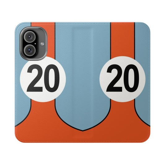 Stylish Racing-Inspired Flip Cover Phone Case in Porsche Colors