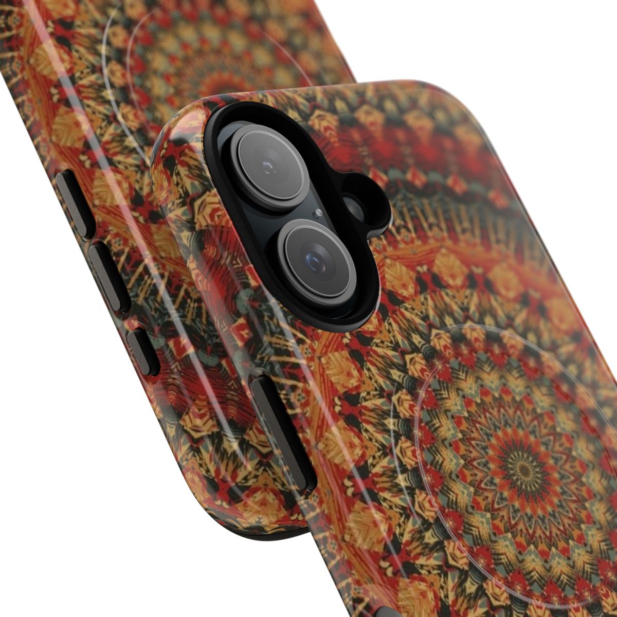 Colorful mandala pattern phone case with sacred geometry design - Detail