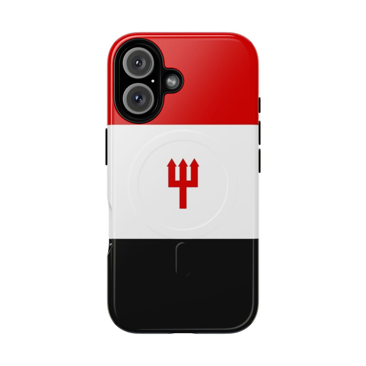 Retro-inspired magnetic tough phone case featuring Manchester United colors and icons