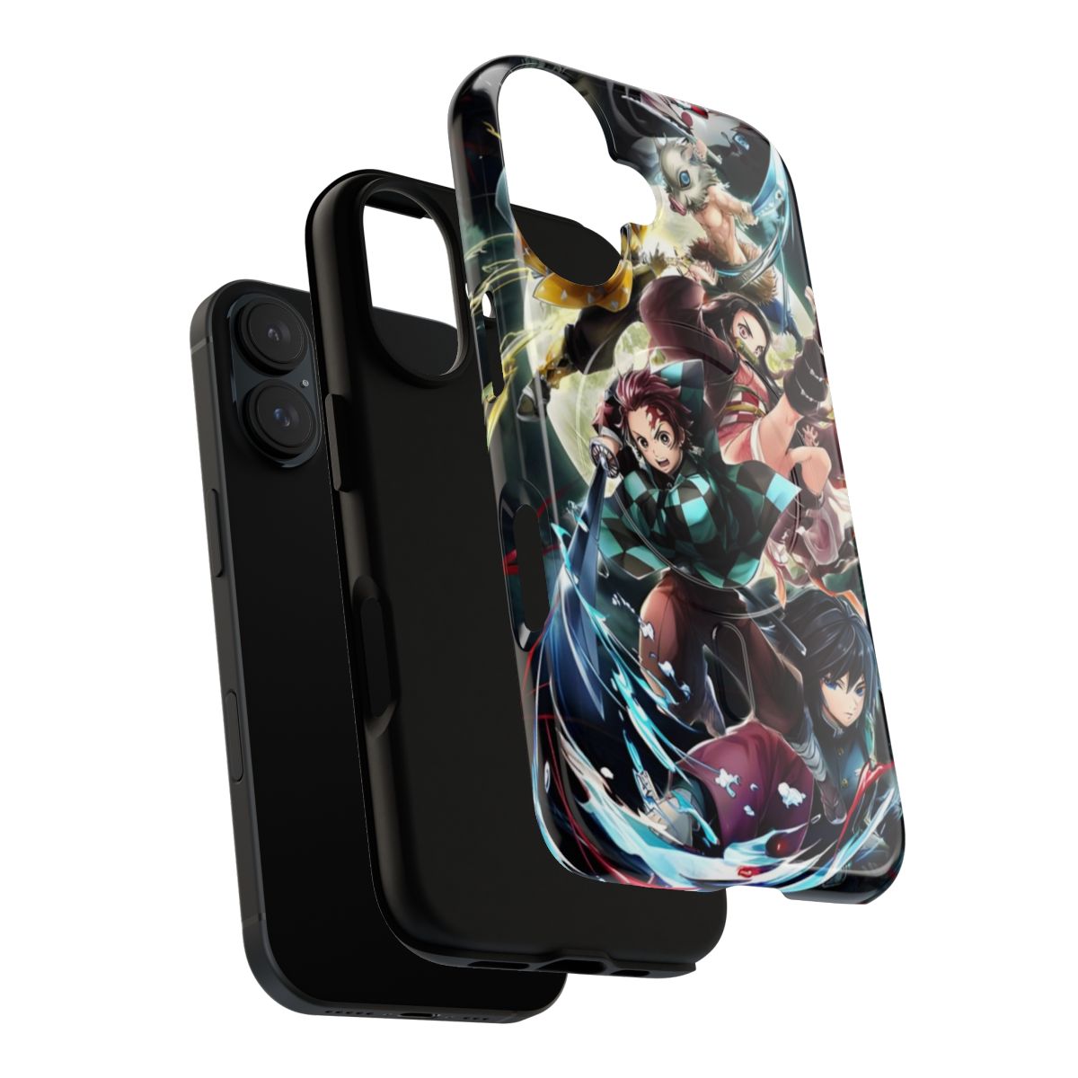 Anime-inspired phone case featuring characters from the popular series Kimetsu no Yaiba (Demon Slayer) - Layers