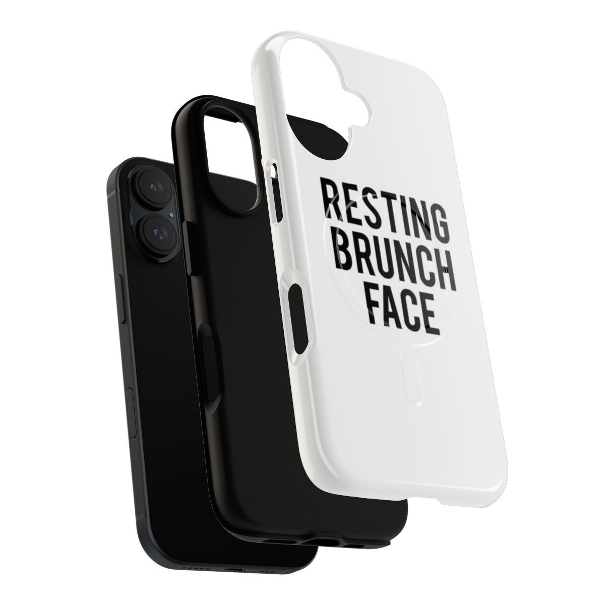 Funny 'Resting Brunch Face' graphic design on a magnetic protective phone case - Layers