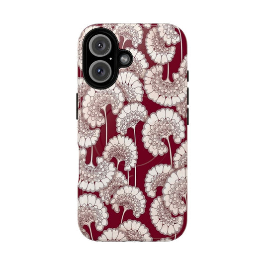 Red floral phone case with Florence Broadhurst inspired pattern