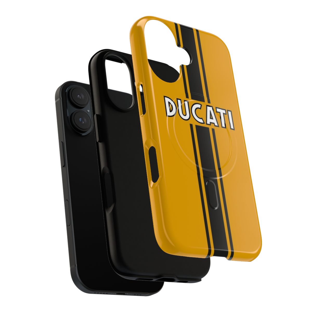 Retro Ducati-inspired magnetic tough phone case with graphic design - Layers