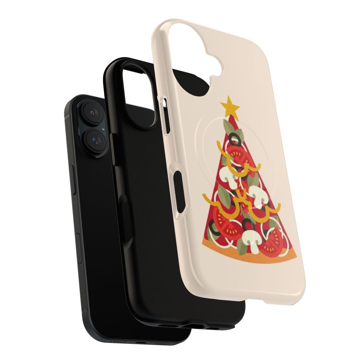 Vegetarian pizza-themed phone case with fun holiday design - Layers