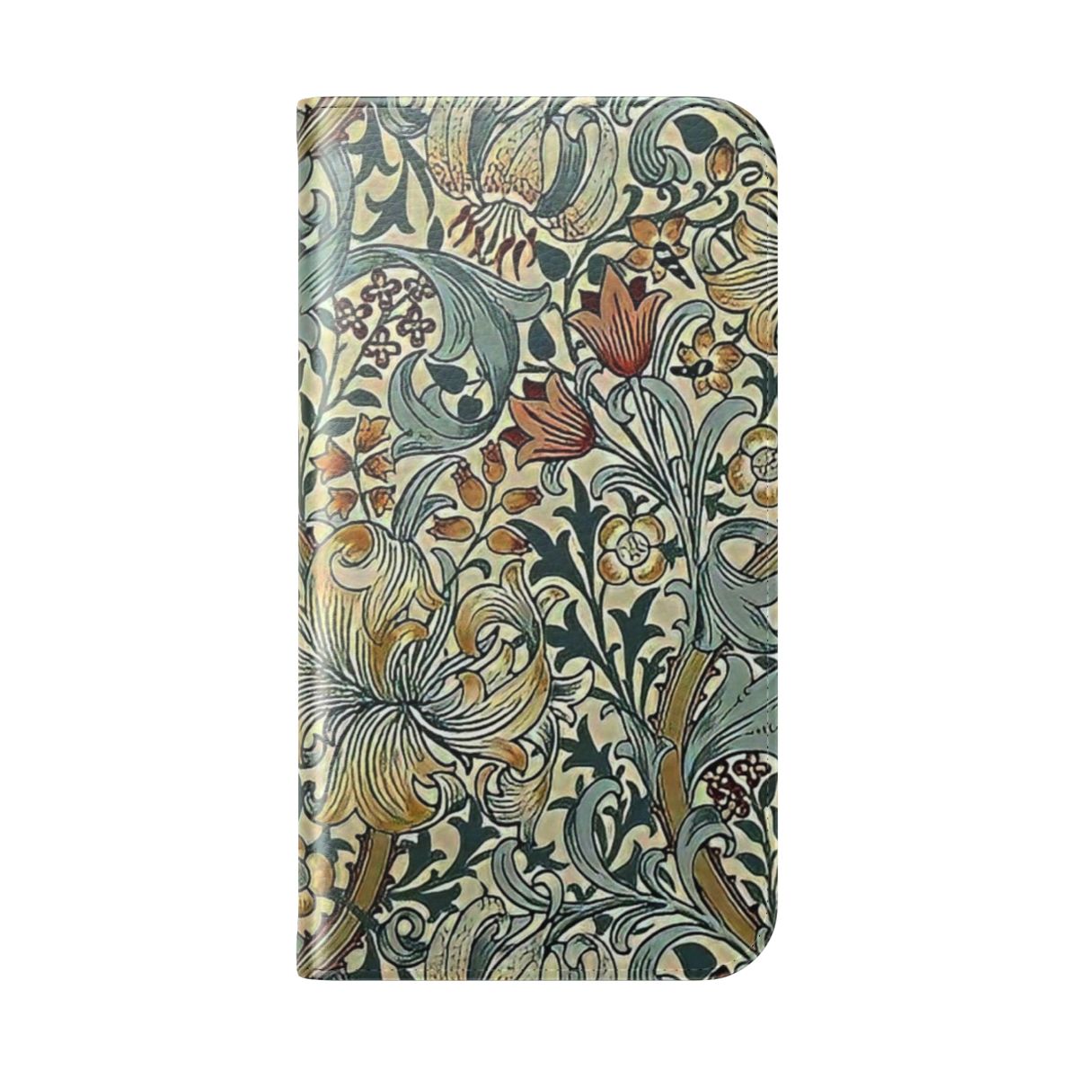 Vintage floral phone case with botanical design inspired by William Morris art - Folded Back