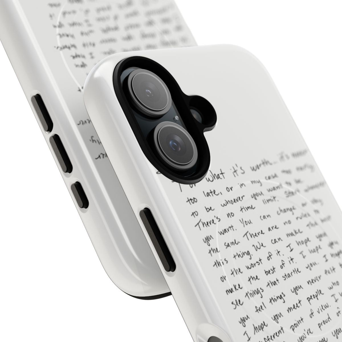 Black and white phone case with F. Scott Fitzgerald literary quote - Detail