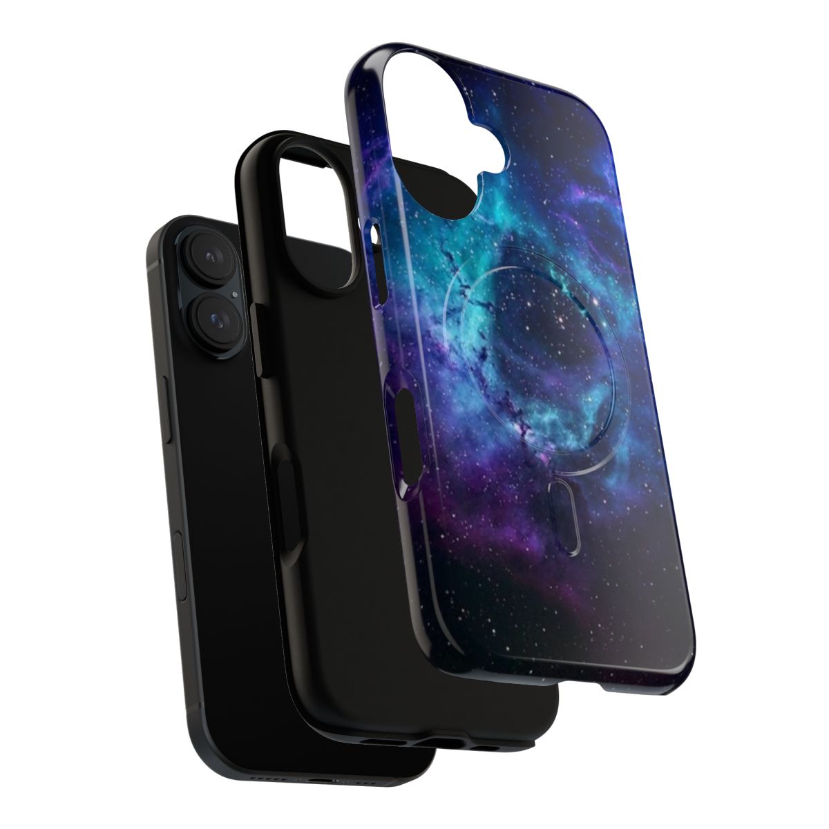 Cosmic Blue Galaxy Phone Case with Space, Planets, and Stars - Layers