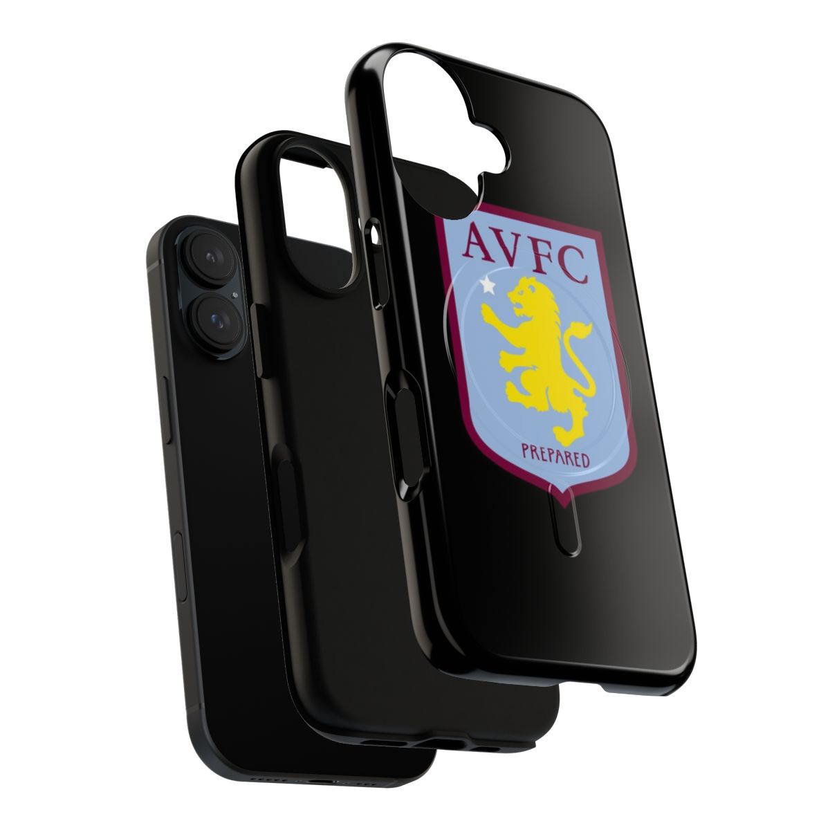 Vintage lion shield design on a magnetic tough phone case for Aston Villa supporters - Layers