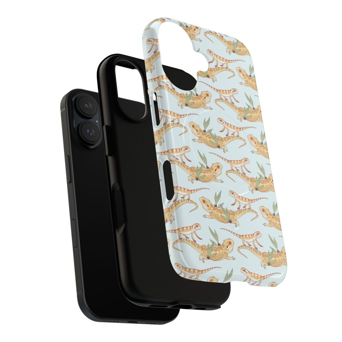 Bearded dragon graphic on a tough, magnetic phone case - Layers