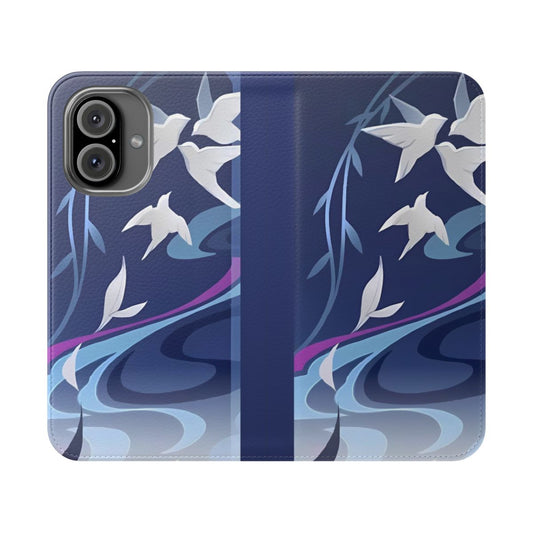 Honkai Star Rail-themed flip cover phone case featuring the character Yanqing