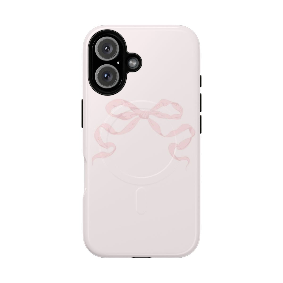 Stylish pink bow phone case with magnetic closure and coquette aesthetic