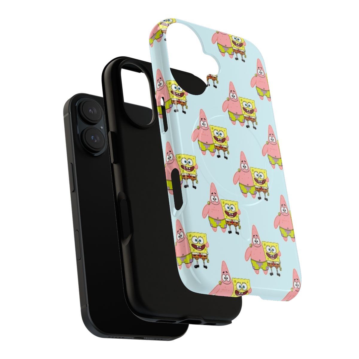 Spongebob and Patrick cartoon characters on a magnetic protective phone case - Layers