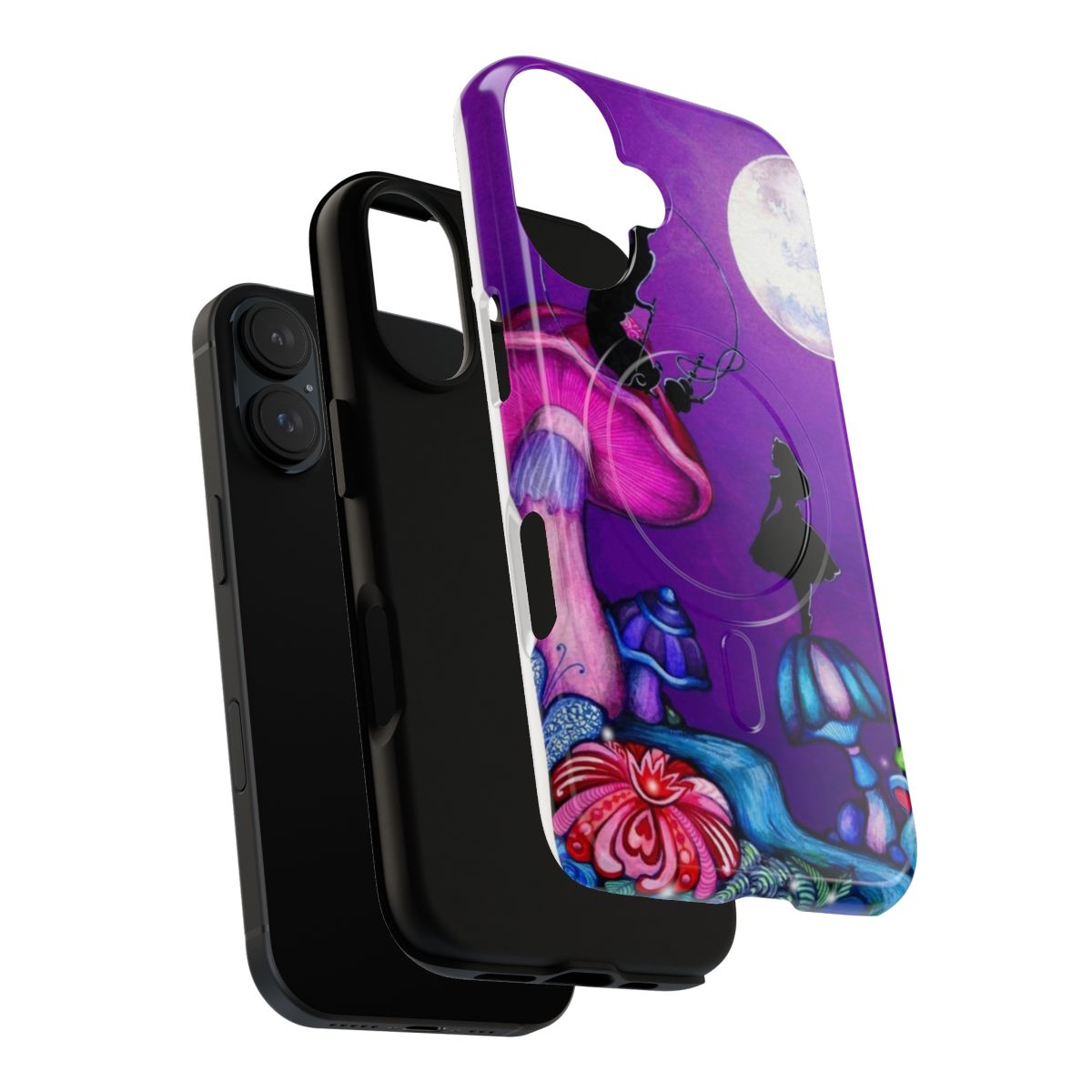 Vintage-themed Alice in Wonderland and Caterpillar illustration on a phone case - Layers