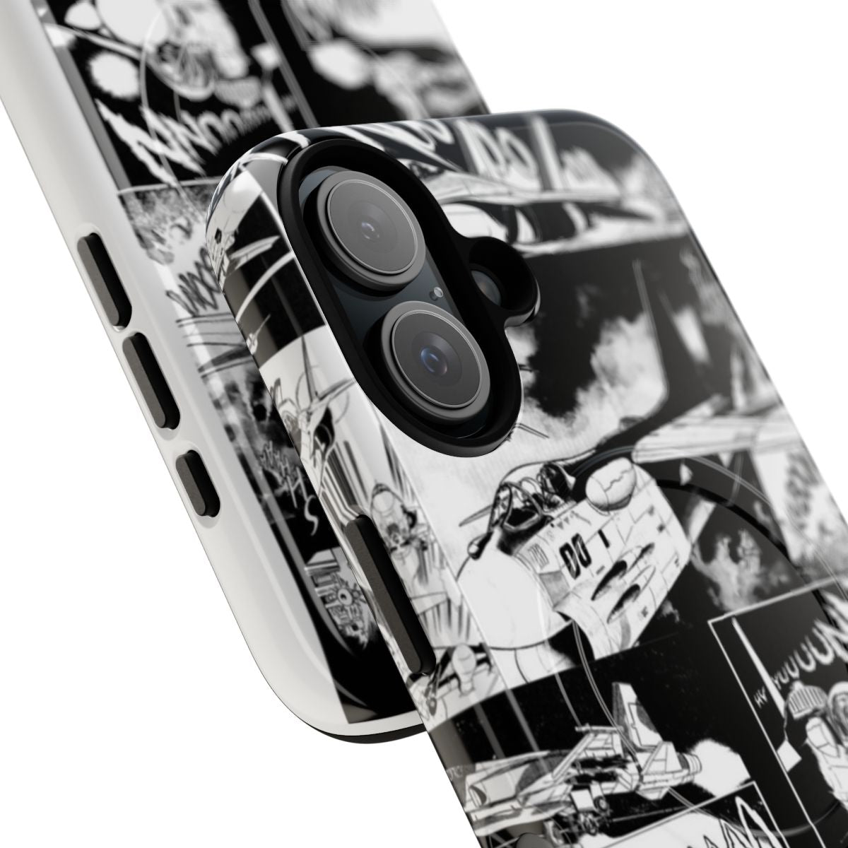 Magnetic phone case featuring military aircraft and fighter jets in a sleek, tough design - Detail