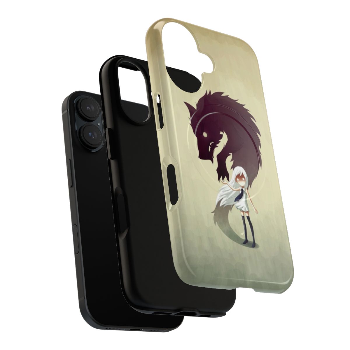 Werewolf-themed magnetic tough phone case with fantasy and horror design - Layers