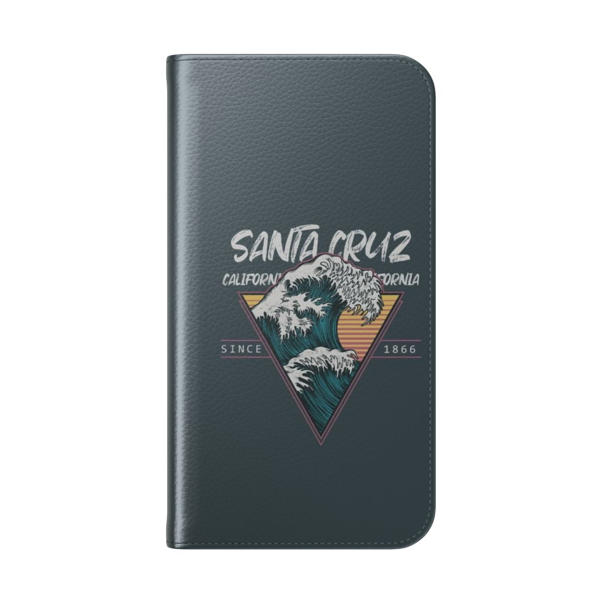 Santa Cruz California Surfing Flip Cover Phone Case - Folded Back