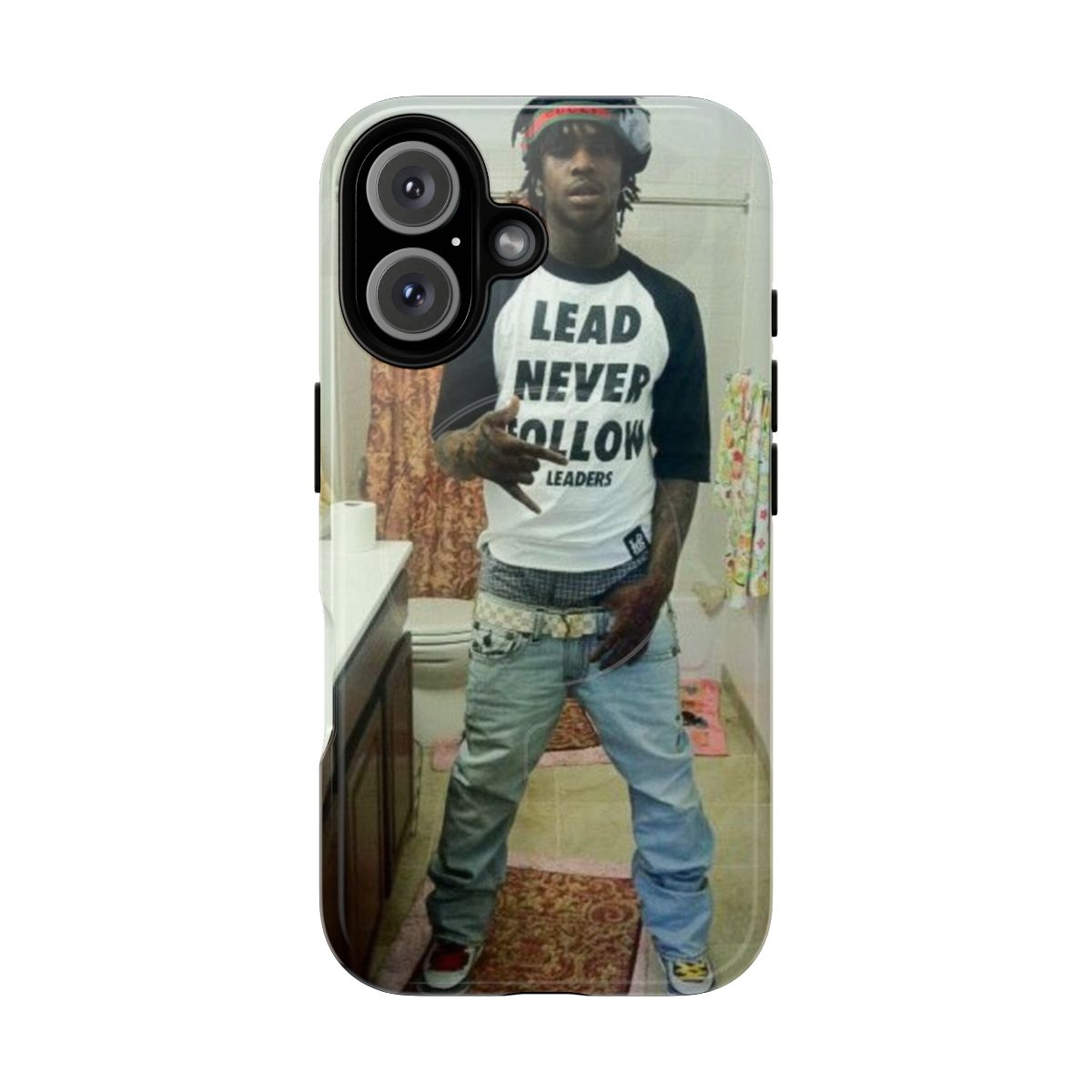 Magnetic tough phone case featuring a Chicago rapper