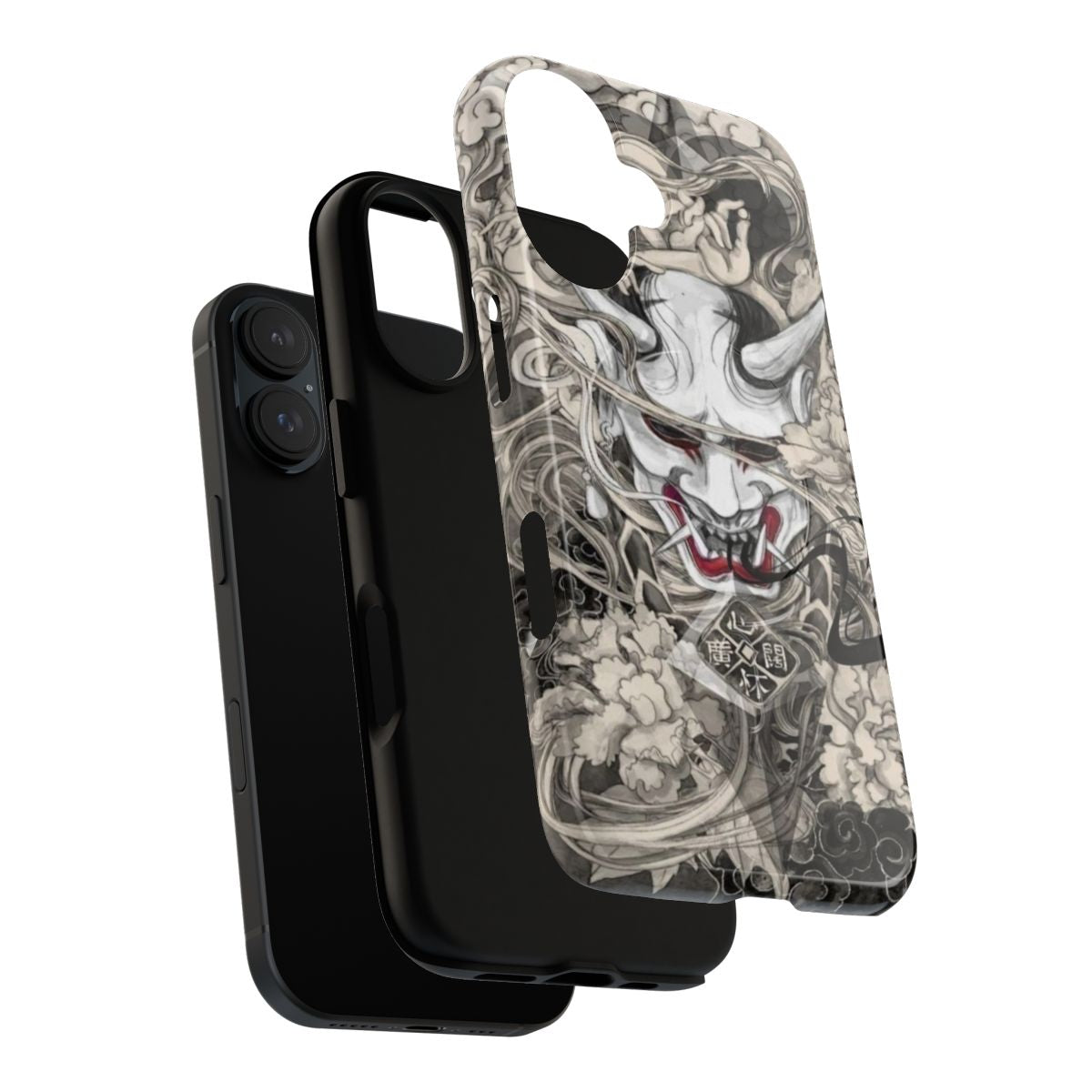 Stylish anime-inspired magnetic tough phone case with samurai, oni, and mecha designs - Layers