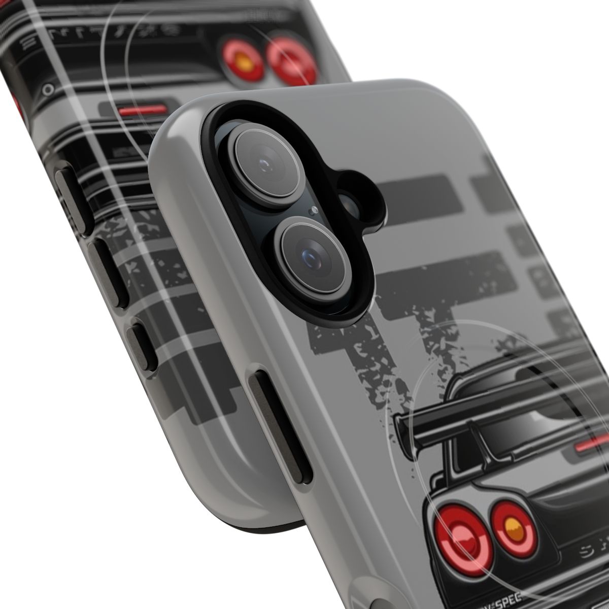 Magnetic tough phone case with Nissan Skyline GTR R34 design - Detail