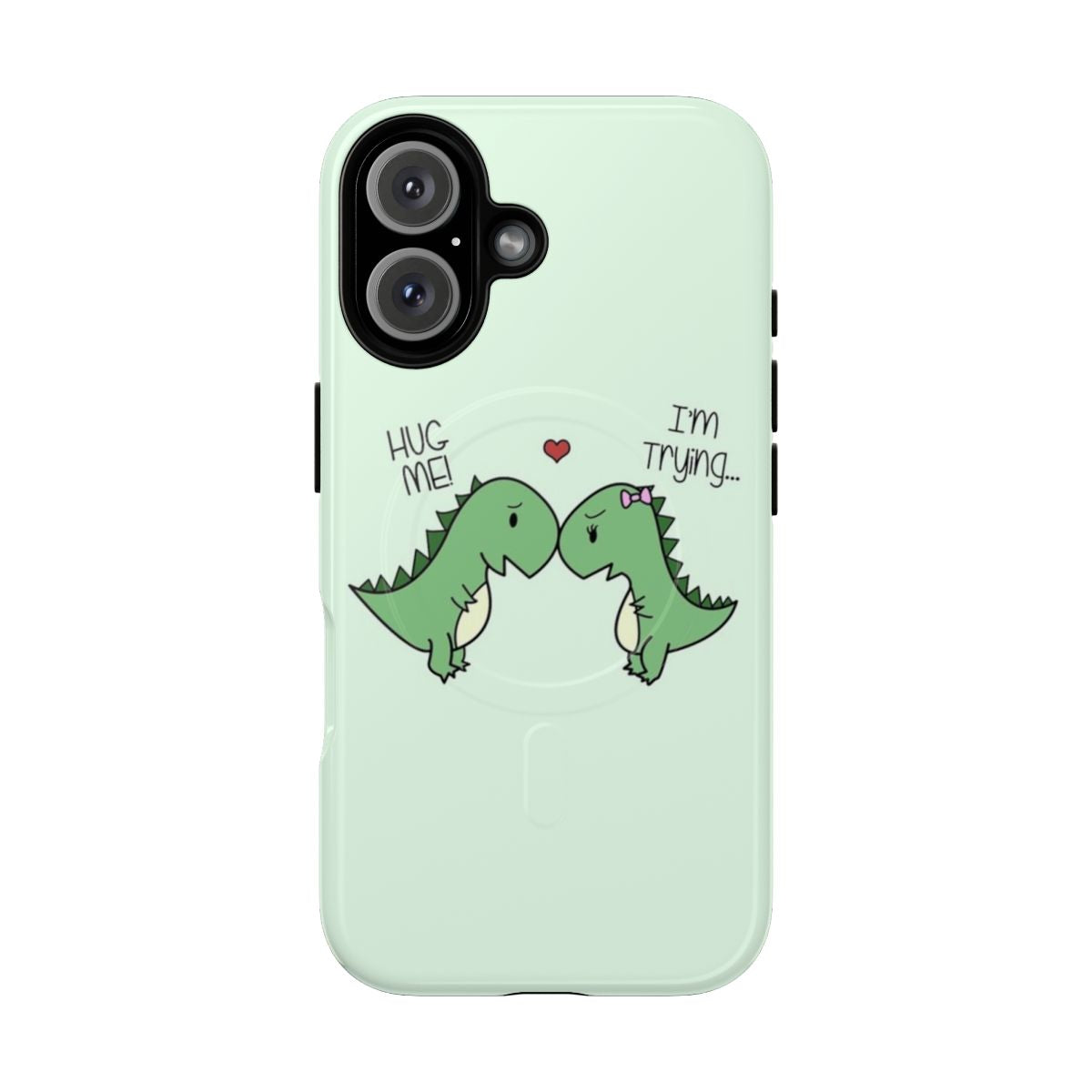 Magnetic dinosaur phone case with cute cartoon dino design