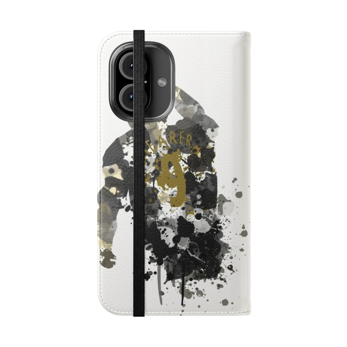 Phone case featuring art inspired by Newcastle United legend Alan Shearer - Folded Front