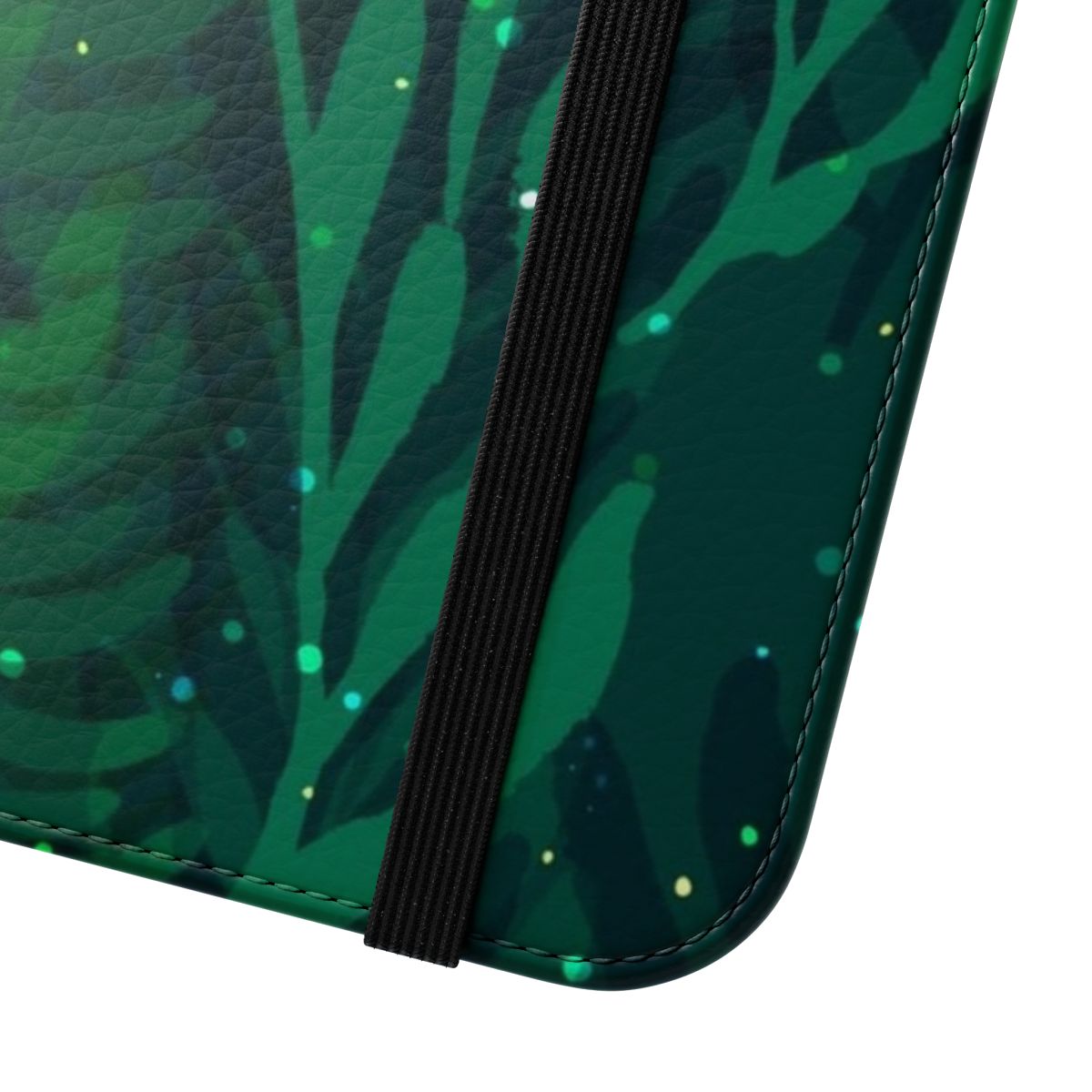 Emerald forest underwater phone case with vibrant seaweed and bubbles - Close Up