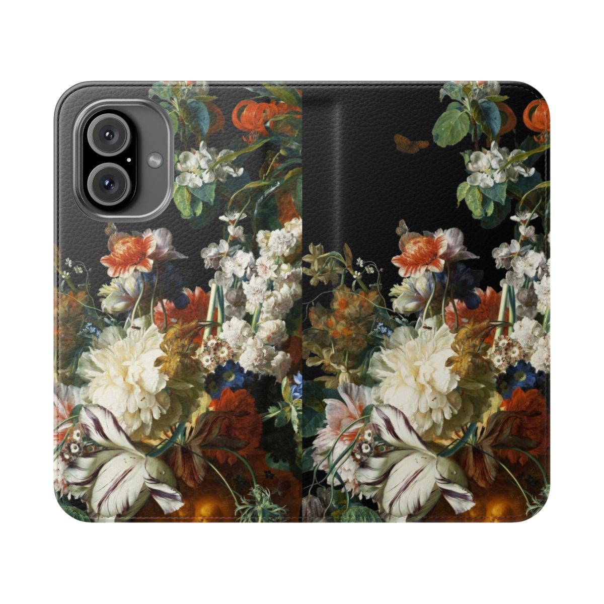 A beautiful phone case featuring a floral and melancholic design, perfect for literature enthusiasts.