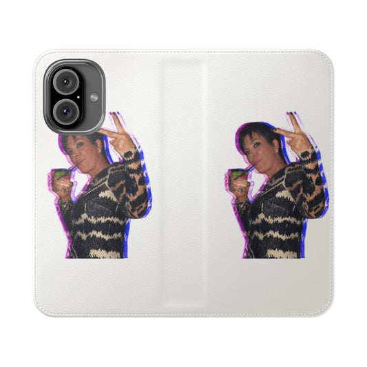 Kris Jenner-inspired phone case with a fun, humorous design