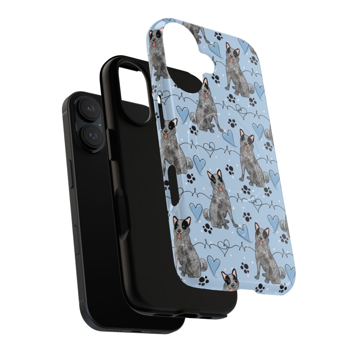 Vibrant blue and white Australian Cattle Dog phone case - Layers