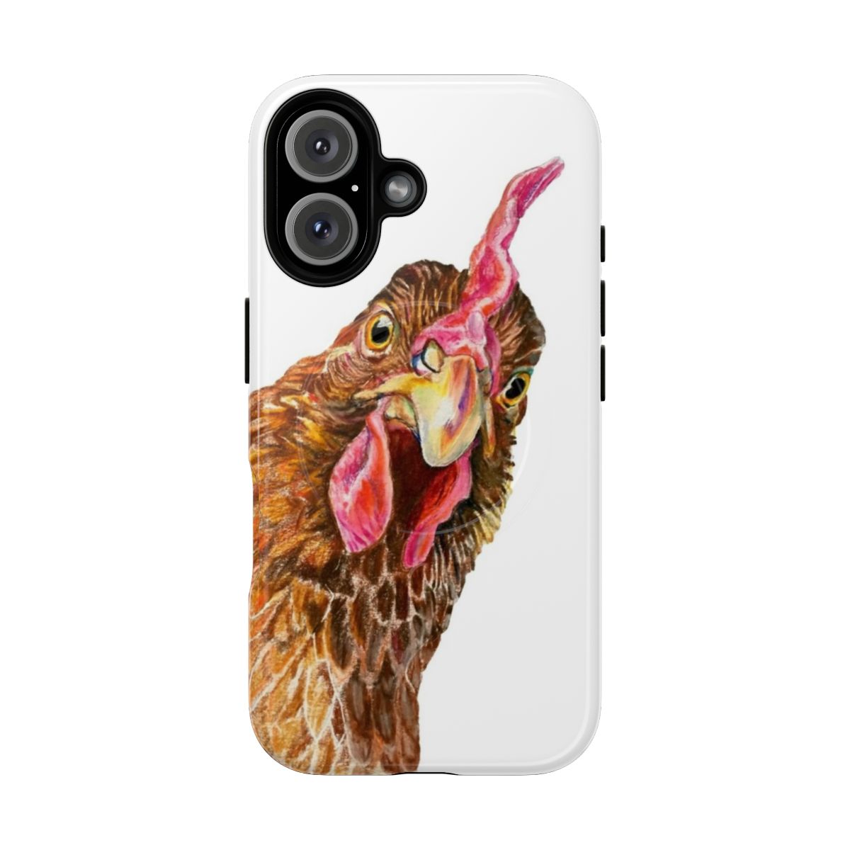 Golden sex link hen illustrated on a tough, magnetic phone case