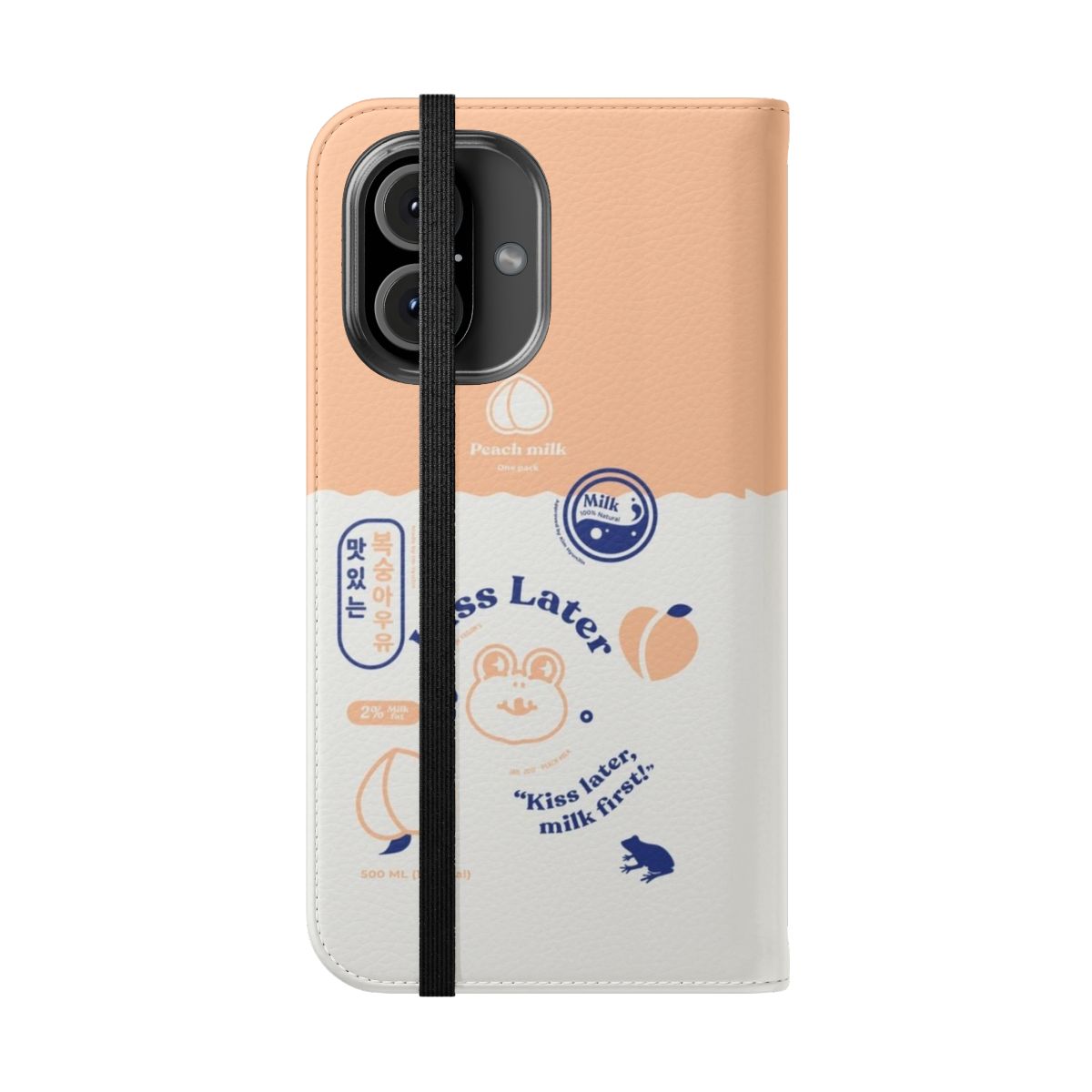 Peach milk carton themed phone case featuring Loona member Yeojin fan art - Folded Front