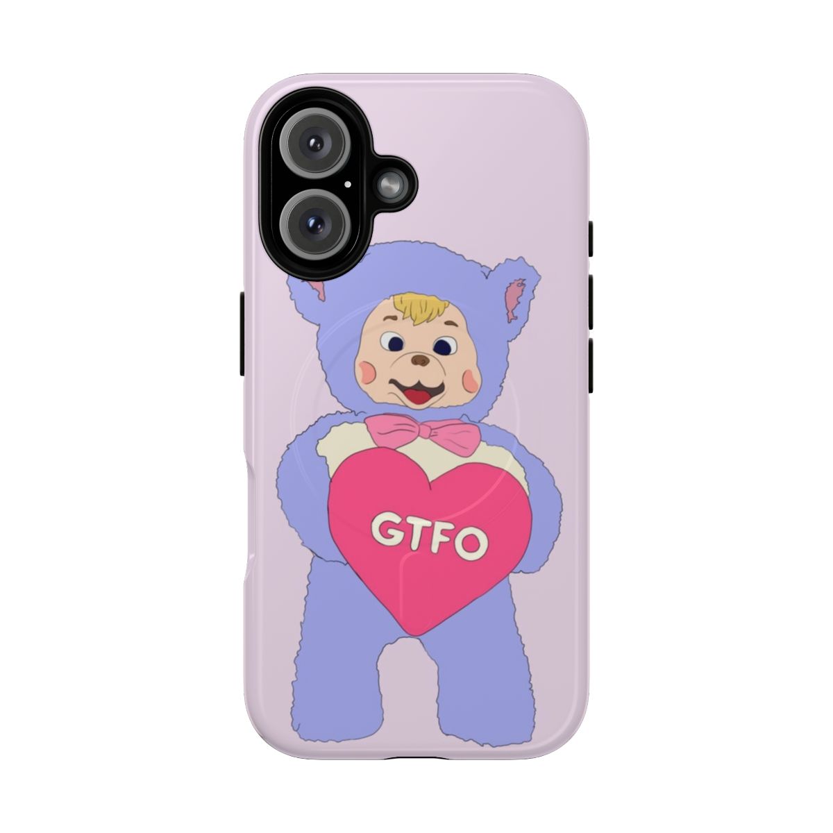 Stylish and protective GTFO Trilogy bear-themed phone case with magnetic closure