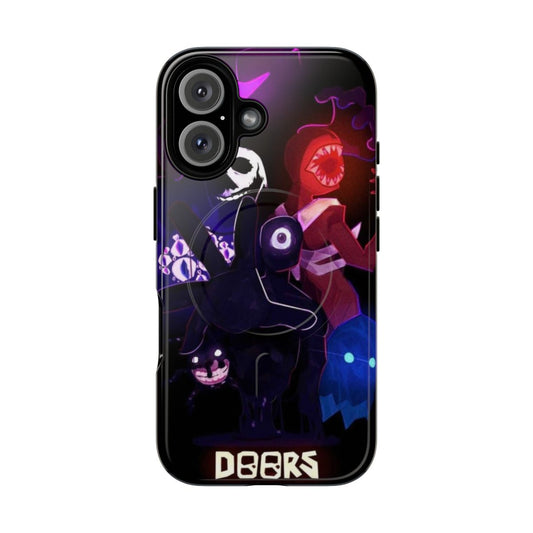 Magnetic tough phone case featuring Roblox Doors horror game elements